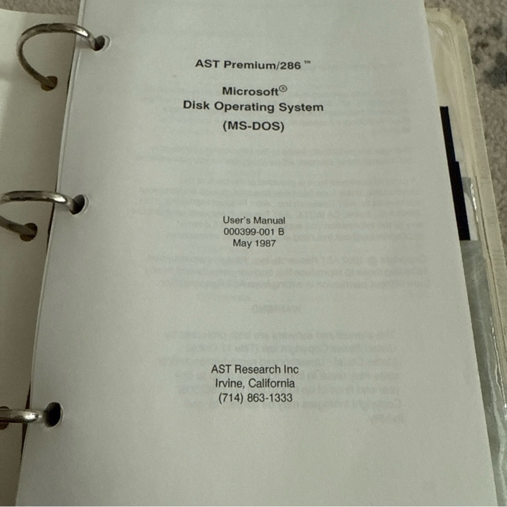 Lot 2 AST Research Inc Computer Operating System MS-DOS + Users Reference Manual - Picture 4 of 16